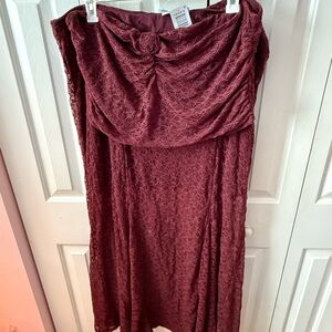 Torrid Plus Size Lovesick Maroon Lace 2 Piece set